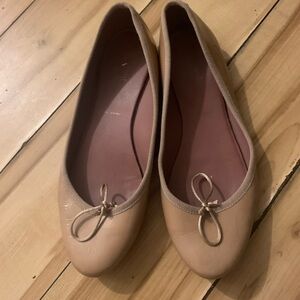 Summit genuine patent leather Nude Ballet Flats